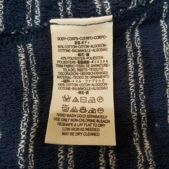 Free People Tank Top Womens Small Blue Striped Sleeveless Frida Embroidered - Picture 5 of 5